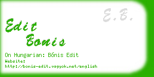 edit bonis business card