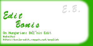 edit bonis business card